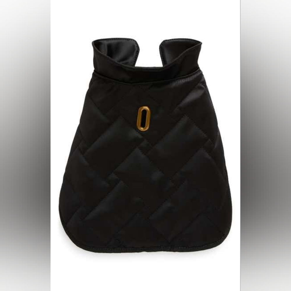 Kurt Geiger London REPREVE® Quilted Recycled Polyester Blend Dog Coat, M, BLACK